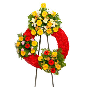 CORONA FLOR VARIADA FRESCA COLOR ROJA