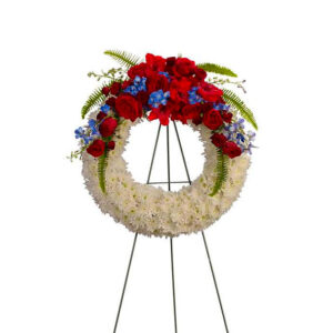 CORONA FLOR VARIADA COLOR BLANCO