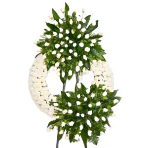 CORONA FLOR VARIADA FRESCA COLOR BLANCO